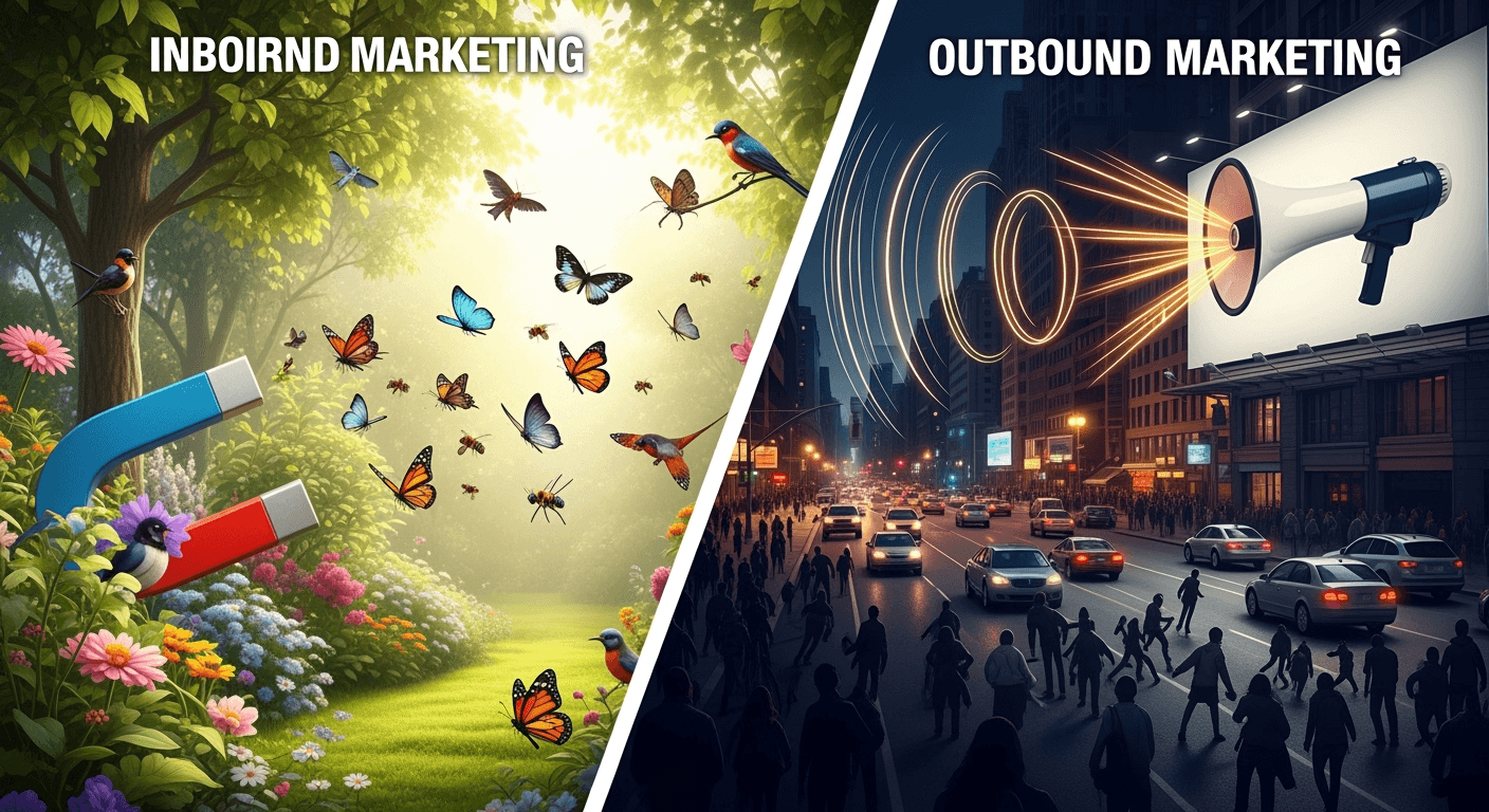 Cover Image for Différences entre inbound marketing et outbound marketing
